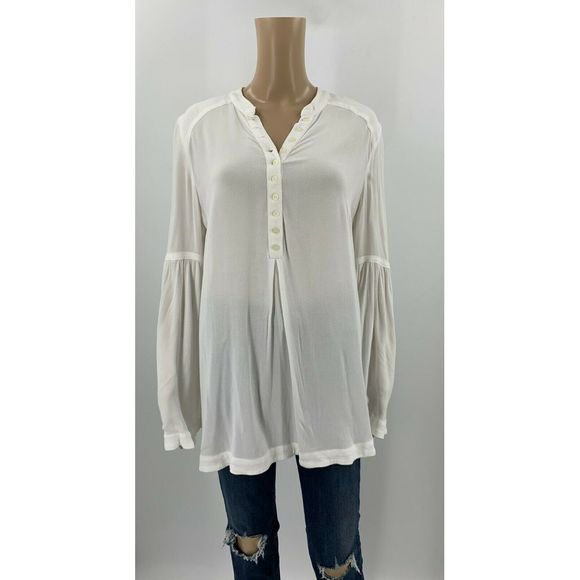 Free People Easy Girl Top Size M White Tunic - Picture 4 of 8